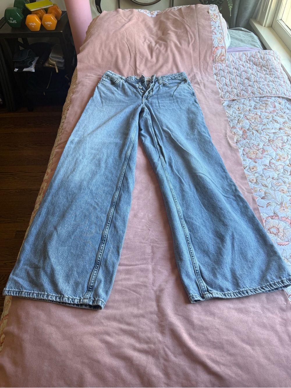 Free People.  Light Blue Women’s Wide-Leg Jeans -